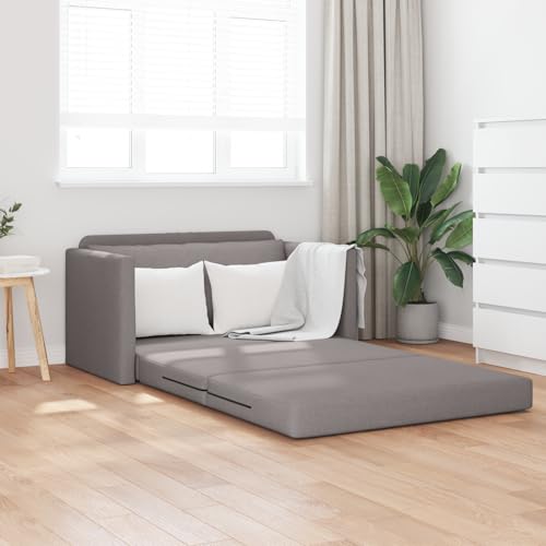 Qnhdfrt Bodensofa Bett 2-in-1 mit Schlaffunktion, Taupe Stoff Kompaktes Design 124x71x78 cm für Wohnzimmer, Balkon oder Jugendzimmer von Qnhdfrt