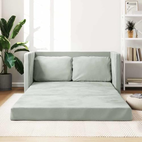 Qnhdfrt Bodensofa mit Schlaffunktion Hellgrau 122x204x55 cm Samt - 2-in-1 Design als Sofa und Doppelbett für Wohnzimmer, Balkon und kleine Räume Qnhdfrt Bodensofa mit Schlaffunktion Hellgrau 122x204x55 cm Samt - 2-in-1 Design als Sofa und Doppelbett für Wohnzimmer, Balkon und kleine Räume von Qnhdfrt
