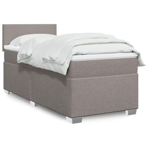 Qnhdfrt Boxspringbett 100x200 cm Taupe Stoff Taschenfederkernmatratze LED Ambientebeleuchtung Komfortauflage Jugendbett für Einzelzimmer und Gästezimmer Qnhdfrt Boxspringbett 100x200 cm Taupe Stoff Taschenfederkernmatratze LED Ambientebeleuchtung Komfortauflage Jugendbett für Einzelzimmer und Gästezimmer von Qnhdfrt