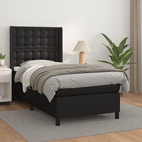 Qnhdfrt Boxspringbett 100x200 cm mit Kopfteil Taschenfederkernmatratze und Topper in Kunstleder Schwarz für erholsamen Schlaf im Schlafzimmer Qnhdfrt Boxspringbett 100x200 cm mit Kopfteil Taschenfederkernmatratze und Topper in Kunstleder Schwarz für erholsamen Schlaf im Schlafzimmer von Qnhdfrt