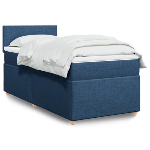 Qnhdfrt Boxspringbett 100x200 mit Matratze & Topper Blau Stoff Taschenfederkern Jugendbett Gästebett Single Modernes Design für Schlafzimmer Jugendzimmer Gästezimmer Qnhdfrt Boxspringbett 100x200 mit Matratze & Topper Blau Stoff Taschenfederkern Jugendbett Gästebett Single Modernes Design für Schlafzimmer Jugendzimmer Gästezimmer von Qnhdfrt