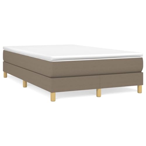 Qnhdfrt Boxspringbett 120x190 cm Taupe Stoff Taschenfederkernmatratze Jugendbett Gästebett mit Matratzenauflage Komfortables heimbett für Schlafzimmer und Gästezimmer von Qnhdfrt