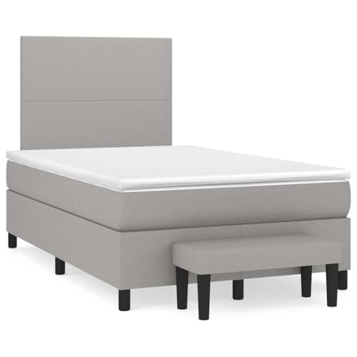 Qnhdfrt Boxspringbett 120x190 cm mit Matratze und Bank in Hellgrau aus strapazierfähigem Polyester für Schlafzimmer und Gästezimmer Qnhdfrt Boxspringbett 120x190 cm mit Matratze und Bank in Hellgrau aus strapazierfähigem Polyester für Schlafzimmer und Gästezimmer von Qnhdfrt