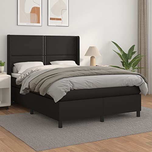 Qnhdfrt Boxspringbett 140x200 cm Kunstleder Schwarz mit Kopfteil Taschenfederkernmatratze und Topper für erholsamen Schlaf im Schlafzimmer Qnhdfrt Boxspringbett 140x200 cm Kunstleder Schwarz mit Kopfteil Taschenfederkernmatratze und Topper für erholsamen Schlaf im Schlafzimmer von Qnhdfrt