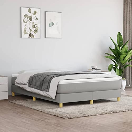 Qnhdfrt Boxspringbett 140x200 cm Stoff Hellgrau mit Taschenfederkern Matratze und Topper für erholsamen Schlaf Gästebett und Familienbett Qnhdfrt Boxspringbett 140x200 cm Stoff Hellgrau mit Taschenfederkern Matratze und Topper für erholsamen Schlaf Gästebett und Familienbett von Qnhdfrt