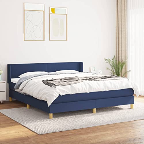 Qnhdfrt Boxspringbett 160x200 Blau Stoff Matratze und Topper Höhenverstellbares Kopfteil Doppelbett für Erholsamen Schlaf im Schlafzimmer Gästezimmer Heimbett Qnhdfrt Boxspringbett 160x200 Blau Stoff Matratze und Topper Höhenverstellbares Kopfteil Doppelbett für Erholsamen Schlaf im Schlafzimmer Gästezimmer Heimbett von Qnhdfrt