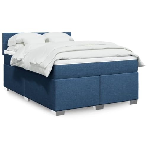 Qnhdfrt Boxspringbett 160x200 cm Blau mit Matratze und Topper Modernes Gästebett Doppelbett Stoff Kopfteil für Schlafzimmer und Jugendzimmer Qnhdfrt Boxspringbett 160x200 cm Blau mit Matratze und Topper Modernes Gästebett Doppelbett Stoff Kopfteil für Schlafzimmer und Jugendzimmer von Qnhdfrt
