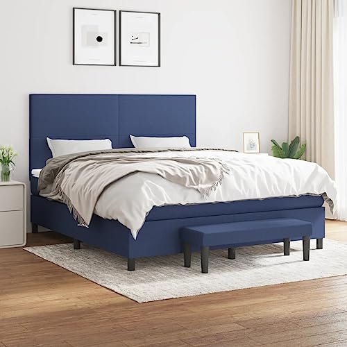 Qnhdfrt Boxspringbett 160x200 cm blau mit Taschenfederkern Matratze Kopfteil höhenverstellbar Schlafsofa Komplettset für Schlafzimmer Wohnzimmer Gästezimmer Qnhdfrt Boxspringbett 160x200 cm blau mit Taschenfederkern Matratze Kopfteil höhenverstellbar Schlafsofa Komplettset für Schlafzimmer Wohnzimmer Gästezimmer von Qnhdfrt