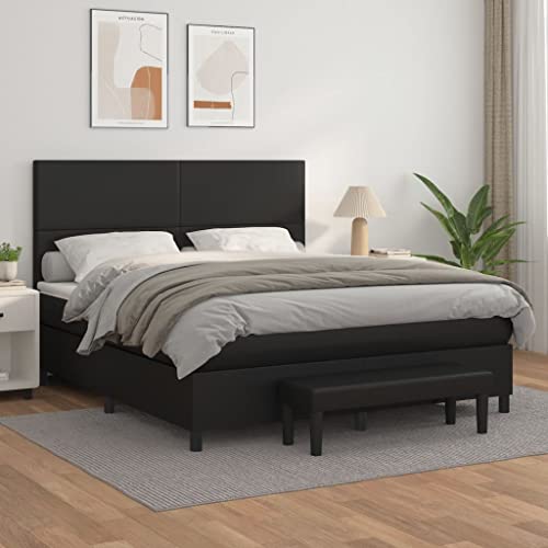 Qnhdfrt Boxspringbett 160x200 cm mit Taschenfederkernmatratze und höhenverstellbarem Kopfteil Kunstleder Schwarz Luxuriöses Design für Schlafzimmer und Gästezimmer Qnhdfrt Boxspringbett 160x200 cm mit Taschenfederkernmatratze und höhenverstellbarem Kopfteil Kunstleder Schwarz Luxuriöses Design für Schlafzimmer und Gästezimmer von Qnhdfrt