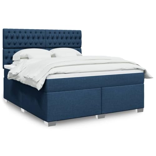 Qnhdfrt Boxspringbett 180x200 Blau mit LED und höhenverstellbarem Kopfteil, Taschenfederkern Doppelbett aus Polyester massiver Kiefer für Schlafzimmer und Gästezimmer Qnhdfrt Boxspringbett 180x200 Blau mit LED und höhenverstellbarem Kopfteil, Taschenfederkern Doppelbett aus Polyester massiver Kiefer für Schlafzimmer und Gästezimmer von Qnhdfrt