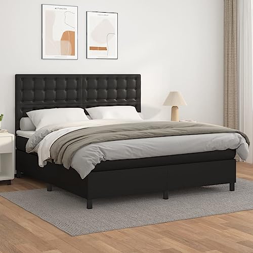 Qnhdfrt Boxspringbett 180x200 cm Kunstleder Schwarz mit Kopfteil Taschenfederkernmatratze und Topper für erholsamen Schlaf im Schlafzimmer Qnhdfrt Boxspringbett 180x200 cm Kunstleder Schwarz mit Kopfteil Taschenfederkernmatratze und Topper für erholsamen Schlaf im Schlafzimmer von Qnhdfrt