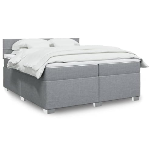 Qnhdfrt Boxspringbett 200x200 Hellgrau Stoff Taschenfederkern Matratze & Topper Komfortables Doppelbett für Erholsamen Schlaf in Schlafzimmer Jugendzimmer & Gästezimmer Qnhdfrt Boxspringbett 200x200 Hellgrau Stoff Taschenfederkern Matratze & Topper Komfortables Doppelbett für Erholsamen Schlaf in Schlafzimmer Jugendzimmer & Gästezimmer von Qnhdfrt