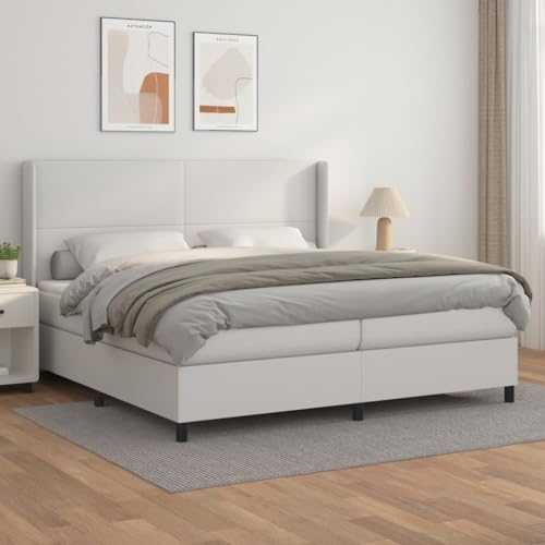 Qnhdfrt Boxspringbett 200x200 Weiß Kunstleder mit Taschenfederkernmatratze Höhenverstellbares Kopfteil Komfortables Doppelbett für Schlafzimmer und Gästezimmer Qnhdfrt Boxspringbett 200x200 Weiß Kunstleder mit Taschenfederkernmatratze Höhenverstellbares Kopfteil Komfortables Doppelbett für Schlafzimmer und Gästezimmer von Qnhdfrt