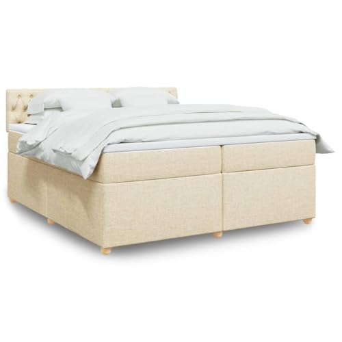 Qnhdfrt Boxspringbett 200x200 cm Creme mit Taschenfederkernmatratze & Topper Polyestergewebe Medium Festigkeit Modernes Design für Schlafzimmer Gästezimmer und Wohnung Qnhdfrt Boxspringbett 200x200 cm Creme mit Taschenfederkernmatratze & Topper Polyestergewebe Medium Festigkeit Modernes Design für Schlafzimmer Gästezimmer und Wohnung von Qnhdfrt