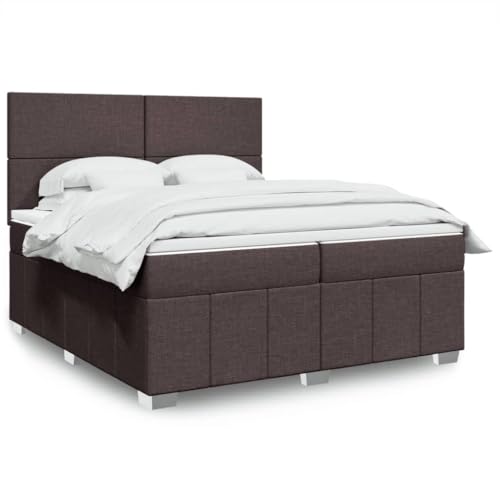 Qnhdfrt Boxspringbett 200x200 cm Dunkelbraun mit Taschenfederkernmatratze LED Beleuchtung und höhenverstellbarem Kopfteil für Schlafzimmer Gästezimmer Qnhdfrt Boxspringbett 200x200 cm Dunkelbraun mit Taschenfederkernmatratze LED Beleuchtung und höhenverstellbarem Kopfteil für Schlafzimmer Gästezimmer von Qnhdfrt
