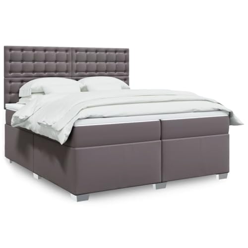 Qnhdfrt Boxspringbett 200x200 cm Grau Kunstleder mit Taschenfederkern Matratze Höhenverstellbarem Kopfteil Komplettset für Schlafzimmer Gästezimmer Qnhdfrt Boxspringbett 200x200 cm Grau Kunstleder mit Taschenfederkern Matratze Höhenverstellbarem Kopfteil Komplettset für Schlafzimmer Gästezimmer von Qnhdfrt