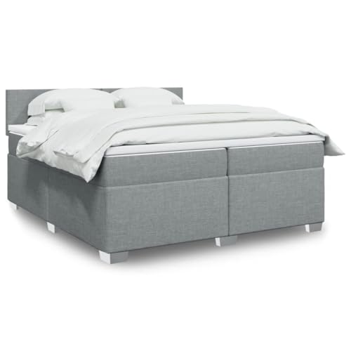 Qnhdfrt Boxspringbett 200x200 cm Hellgrau Stoff Taschenfederkernmatratzen LED Beleuchtung Modernes Doppelbett für Schlafzimmer Jugendzimmer Gästezimmer Qnhdfrt Boxspringbett 200x200 cm Hellgrau Stoff Taschenfederkernmatratzen LED Beleuchtung Modernes Doppelbett für Schlafzimmer Jugendzimmer Gästezimmer von Qnhdfrt