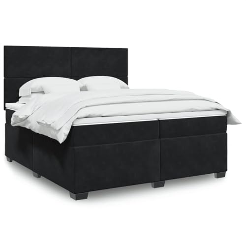Qnhdfrt Boxspringbett 200x200cm Schwarz Samt Doppelbett mit Taschenfederkernmatratze Höhenverstellbares Kopfteil Modernes Design für Schlafzimmer und Gästezimmer Qnhdfrt Boxspringbett 200x200cm Schwarz Samt Doppelbett mit Taschenfederkernmatratze Höhenverstellbares Kopfteil Modernes Design für Schlafzimmer und Gästezimmer von Qnhdfrt