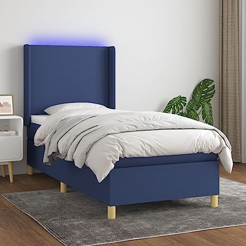 Qnhdfrt Boxspringbett 80x200 cm Blau mit Matratze LED Kopfteil höhenverstellbar Gästebett Schlafsofa Jugendzimmer Qnhdfrt Boxspringbett 80x200 cm Blau mit Matratze LED Kopfteil höhenverstellbar Gästebett Schlafsofa Jugendzimmer von Qnhdfrt