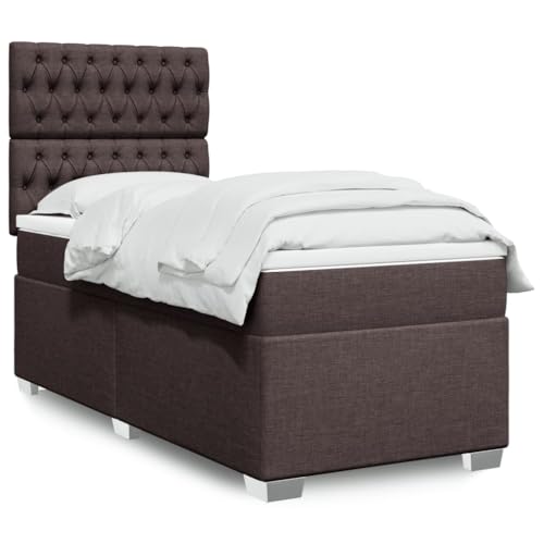 Qnhdfrt Boxspringbett 90x190 cm Dunkelbraun mit Taschenfederkernmatratze Kopfteil Höhenverstellbar Bezug Abnehmbar Robustes Gästebett Single Bed für Schlafzimmer und Jugendzimmer Qnhdfrt Boxspringbett 90x190 cm Dunkelbraun mit Taschenfederkernmatratze Kopfteil Höhenverstellbar Bezug Abnehmbar Robustes Gästebett Single Bed für Schlafzimmer und Jugendzimmer von Qnhdfrt