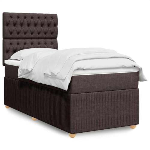 Qnhdfrt Boxspringbett 90x190 cm in Dunkelbraun mit LED Kopfteil höhenverstellbar, Taschenfederkernmatratze und Topper, gemütliches Single Bed für Schlafzimmer Jugendzimmer und Gästezimmer Qnhdfrt Boxspringbett 90x190 cm in Dunkelbraun mit LED Kopfteil höhenverstellbar, Taschenfederkernmatratze und Topper, gemütliches Single Bed für Schlafzimmer Jugendzimmer und Gästezimmer von Qnhdfrt