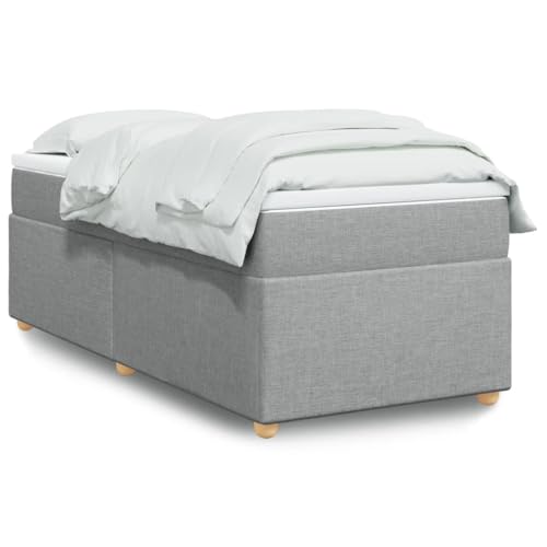 Qnhdfrt Boxspringbett 90x190 cm mit Taschenfederkernmatratze und waschbarer Auflage für erholsamen Schlaf in Grau von Qnhdfrt