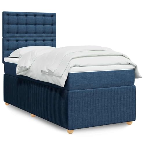 Qnhdfrt Boxspringbett Blau 100x200 cm mit Taschenfederkernmatratze LED Beleuchtung und höhenverstellbarem Kopfteil aus strapazierfähigem Polyester für Schlafzimmer und Gästezimmer Qnhdfrt Boxspringbett Blau 100x200 cm mit Taschenfederkernmatratze LED Beleuchtung und höhenverstellbarem Kopfteil aus strapazierfähigem Polyester für Schlafzimmer und Gästezimmer von Qnhdfrt