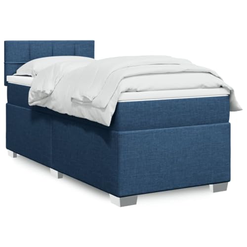 Qnhdfrt Boxspringbett Blau 100x200 cm mit Taschenfederkernmatratze und LED Beleuchtung Atmungsaktives Polyester Stoffbezug Mittelharte Matratze für erholsamen Schlaf Qnhdfrt Boxspringbett Blau 100x200 cm mit Taschenfederkernmatratze und LED Beleuchtung Atmungsaktives Polyester Stoffbezug Mittelharte Matratze für erholsamen Schlaf von Qnhdfrt