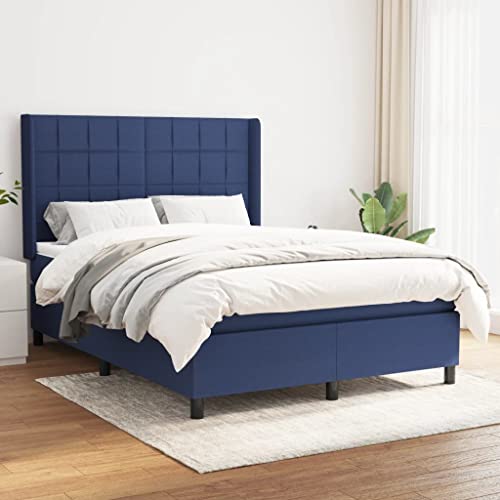 Qnhdfrt Boxspringbett Blau 140x190 cm mit höhenverstellbarem Kopfteil und Taschenfederkernmatratze für erholsamen Schlaf aus strapazierfähigem Polyester und Massivholz Qnhdfrt Boxspringbett Blau 140x190 cm mit höhenverstellbarem Kopfteil und Taschenfederkernmatratze für erholsamen Schlaf aus strapazierfähigem Polyester und Massivholz von Qnhdfrt
