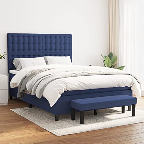 Qnhdfrt Boxspringbett Blau 140x200 cm mit höhenverstellbarem Kopfteil Taschenfederkernmatratze und praktischer Bank für Schlafzimmer Gästezimmer oder Wohnbereich Qnhdfrt Boxspringbett Blau 140x200 cm mit höhenverstellbarem Kopfteil Taschenfederkernmatratze und praktischer Bank für Schlafzimmer Gästezimmer oder Wohnbereich von Qnhdfrt