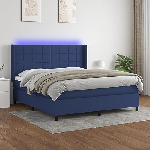 Qnhdfrt Boxspringbett Blau 180x200 cm mit LED Beleuchtung und atmungsaktiver Matratze aus strapazierfähigem Polyester für erholsamen Schlafkomfort Qnhdfrt Boxspringbett Blau 180x200 cm mit LED Beleuchtung und atmungsaktiver Matratze aus strapazierfähigem Polyester für erholsamen Schlafkomfort von Qnhdfrt