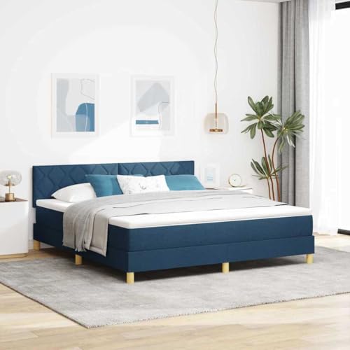 Qnhdfrt Boxspringbett Blau 180x200 cm mit Matratze und Topper Modernes Design für Schlafzimmer und Gästezimmer Stilvolles Diamantmuster aus strapazierfähigem Polyester Qnhdfrt Boxspringbett Blau 180x200 cm mit Matratze und Topper Modernes Design für Schlafzimmer und Gästezimmer Stilvolles Diamantmuster aus strapazierfähigem Polyester von Qnhdfrt