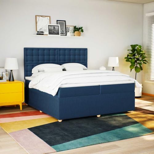 Qnhdfrt Boxspringbett Blau 200x200 cm mit Taschenfederkernmatratze und LED Beleuchtung Höhenverstellbares Kopfteil Atmungsaktives Polyester für Erholsamen Schlaf Geeignet für Schlafzimmer Qnhdfrt Boxspringbett Blau 200x200 cm mit Taschenfederkernmatratze und LED Beleuchtung Höhenverstellbares Kopfteil Atmungsaktives Polyester für Erholsamen Schlaf Geeignet für Schlafzimmer von Qnhdfrt