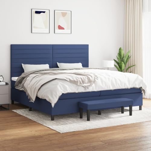 Qnhdfrt Boxspringbett Blau 200x200 cm mit Taschenfederkernmatratze und höhenverstellbarem Kopfteil aus strapazierfähigem Polyester Stoff für erholsamen Schlaf Qnhdfrt Boxspringbett Blau 200x200 cm mit Taschenfederkernmatratze und höhenverstellbarem Kopfteil aus strapazierfähigem Polyester Stoff für erholsamen Schlaf von Qnhdfrt