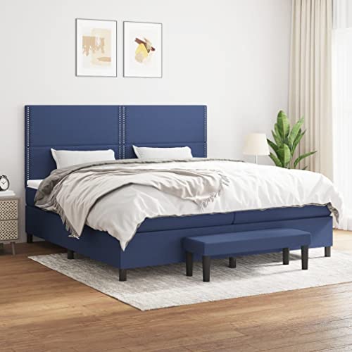 Qnhdfrt Boxspringbett Blau 200x200 cm mit höhenverstellbarem Kopfteil und Taschenfederkernmatratze für erholsamen Schlaf aus strapazierfähigem Polyester Qnhdfrt Boxspringbett Blau 200x200 cm mit höhenverstellbarem Kopfteil und Taschenfederkernmatratze für erholsamen Schlaf aus strapazierfähigem Polyester von Qnhdfrt