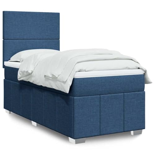 Qnhdfrt Boxspringbett Blau 80x200 cm Stoff mit LED Taschenfederkernmatratze Höhenverstellbarem Kopfteil für Schlafzimmer Jugendzimmer und Gästezimmer Qnhdfrt Boxspringbett Blau 80x200 cm Stoff mit LED Taschenfederkernmatratze Höhenverstellbarem Kopfteil für Schlafzimmer Jugendzimmer und Gästezimmer von Qnhdfrt