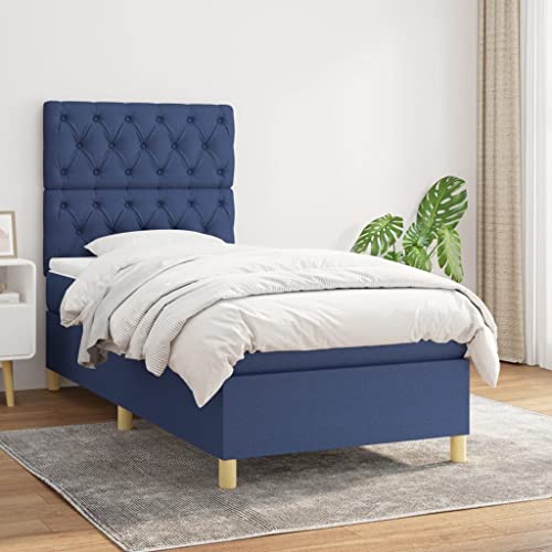 Qnhdfrt Boxspringbett Blau 80x200 cm mit höhenverstellbarem Kopfteil Taschenfederkernmatratze und atmungsaktivem Stoffbezug für erholsamen Schlaf im Schlafzimmer oder Gästezimmer Qnhdfrt Boxspringbett Blau 80x200 cm mit höhenverstellbarem Kopfteil Taschenfederkernmatratze und atmungsaktivem Stoffbezug für erholsamen Schlaf im Schlafzimmer oder Gästezimmer von Qnhdfrt