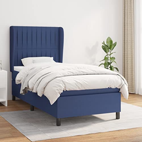 Qnhdfrt Boxspringbett Blau 80x200 cm mit höhenverstellbarem Kopfteil und Taschenfederkernmatratze für erholsamen Schlaf Stoffbezug aus Polyester und massivem Lärchenholz Qnhdfrt Boxspringbett Blau 80x200 cm mit höhenverstellbarem Kopfteil und Taschenfederkernmatratze für erholsamen Schlaf Stoffbezug aus Polyester und massivem Lärchenholz von Qnhdfrt