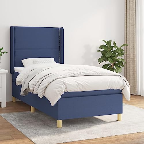 Qnhdfrt Boxspringbett Blau mit Taschenfederkernmatratze und höhenverstellbarem Kopfteil 100x200 cm Stoffbezug Langlebig & Atmungsaktiv für Schlafzimmer Gästebett und Jugendzimmer Qnhdfrt Boxspringbett Blau mit Taschenfederkernmatratze und höhenverstellbarem Kopfteil 100x200 cm Stoffbezug Langlebig & Atmungsaktiv für Schlafzimmer Gästebett und Jugendzimmer von Qnhdfrt