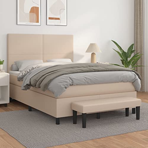 Qnhdfrt Boxspringbett Cappuccino Braun 140x200 cm mit höhenverstellbarem Kopfteil Taschenfederkernmatratze und praktischer Bank Kunstleder für Schlafzimmer Wohnzimmer Qnhdfrt Boxspringbett Cappuccino Braun 140x200 cm mit höhenverstellbarem Kopfteil Taschenfederkernmatratze und praktischer Bank Kunstleder für Schlafzimmer Wohnzimmer von Qnhdfrt