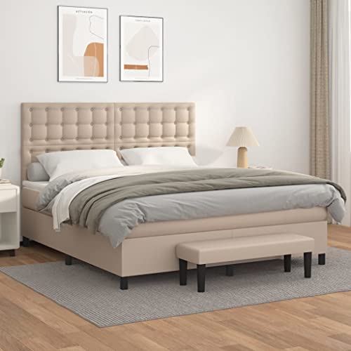 Qnhdfrt Boxspringbett Cappuccino-Braun 180x200 cm mit höhenverstellbarem Kopfteil und Taschenfederkernmatratze für erholsamen Schlaf Kunstleder Bettgestell mit Bank Qnhdfrt Boxspringbett Cappuccino-Braun 180x200 cm mit höhenverstellbarem Kopfteil und Taschenfederkernmatratze für erholsamen Schlaf Kunstleder Bettgestell mit Bank von Qnhdfrt