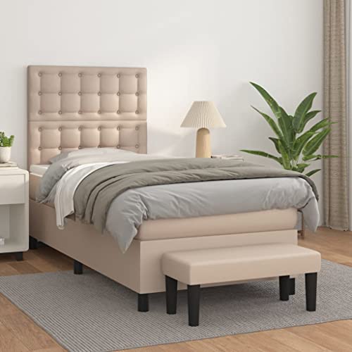 Qnhdfrt Boxspringbett Cappuccino-Braun 90x200 cm mit Kopfteil und Bank Kunstleder Langlebig & Hautfreundlich für Schlafzimmer und Gästezimmer Qnhdfrt Boxspringbett Cappuccino-Braun 90x200 cm mit Kopfteil und Bank Kunstleder Langlebig & Hautfreundlich für Schlafzimmer und Gästezimmer von Qnhdfrt