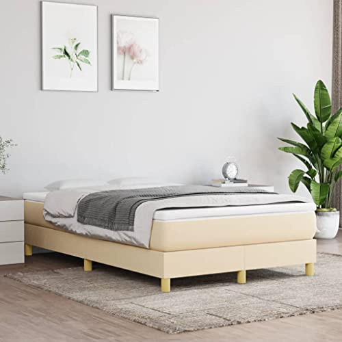Qnhdfrt Boxspringbett Creme 120x200 cm mit Taschenfederkernmatratze und atmungsaktivem Stoffbezug für erholsamen Schlaf im Schlafzimmer oder Gästezimmer von Qnhdfrt