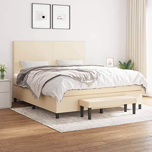 Qnhdfrt Boxspringbett Creme 160x200 cm mit höhenverstellbarem Kopfteil und Taschenfederkernmatratze für erholsamen Schlaf im Schlafzimmer oder Gästezimmer Qnhdfrt Boxspringbett Creme 160x200 cm mit höhenverstellbarem Kopfteil und Taschenfederkernmatratze für erholsamen Schlaf im Schlafzimmer oder Gästezimmer von Qnhdfrt