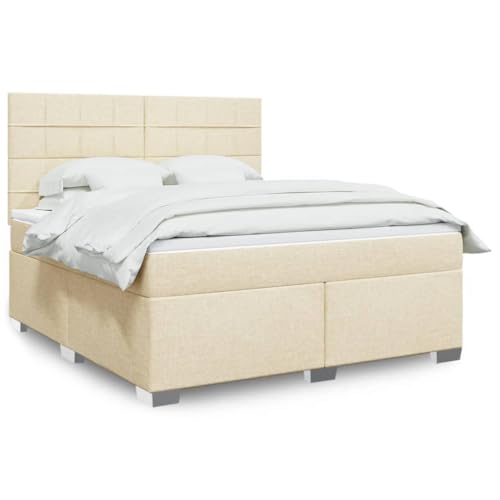 Qnhdfrt Boxspringbett Creme 180x200 cm mit Taschenfederkernmatratze und LED-Beleuchtung Höhenverstellbares Kopfteil für optimalen Schlafkomfort Qnhdfrt Boxspringbett Creme 180x200 cm mit Taschenfederkernmatratze und LED-Beleuchtung Höhenverstellbares Kopfteil für optimalen Schlafkomfort von Qnhdfrt