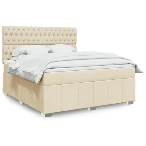 Qnhdfrt Boxspringbett Creme 180x200 cm mit Taschenfederkernmatratze und höhenverstellbarem Kopfteil LED Beleuchtung für erholsamen Schlafkomfort Qnhdfrt Boxspringbett Creme 180x200 cm mit Taschenfederkernmatratze und höhenverstellbarem Kopfteil LED Beleuchtung für erholsamen Schlafkomfort von Qnhdfrt