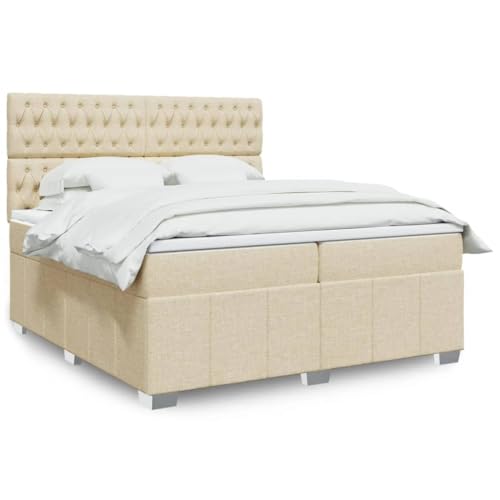 Qnhdfrt Boxspringbett Creme 200x200 cm mit Taschenfederkernmatratze und höhenverstellbarem Kopfteil für erholsamen Schlaf und optimalen Komfort Qnhdfrt Boxspringbett Creme 200x200 cm mit Taschenfederkernmatratze und höhenverstellbarem Kopfteil für erholsamen Schlaf und optimalen Komfort von Qnhdfrt