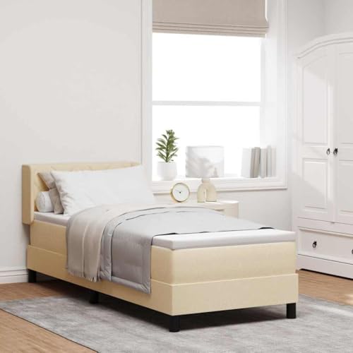 Qnhdfrt Boxspringbett Creme 80x200 cm Komplettset Modernes Einzelbett mit Matratze & Topper Stoffbezug Stauraumsparendes Daybed für Schlafzimmer und Gästezimmer Qnhdfrt Boxspringbett Creme 80x200 cm Komplettset Modernes Einzelbett mit Matratze & Topper Stoffbezug Stauraumsparendes Daybed für Schlafzimmer und Gästezimmer von Qnhdfrt