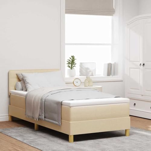 Qnhdfrt Boxspringbett Creme 80x200 cm mit LED Beleuchtung Modernes Stoffdesign Atmungsaktives Polyester Einzelbett für Schlafzimmer Qnhdfrt Boxspringbett Creme 80x200 cm mit LED Beleuchtung Modernes Stoffdesign Atmungsaktives Polyester Einzelbett für Schlafzimmer von Qnhdfrt
