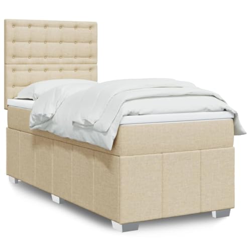 Qnhdfrt Boxspringbett Creme 80x200 cm mit Taschenfederkern Matratze und höhenverstellbarem Kopfteil für erholsamen Schlaf im Schlafzimmer oder Gästezimmer Qnhdfrt Boxspringbett Creme 80x200 cm mit Taschenfederkern Matratze und höhenverstellbarem Kopfteil für erholsamen Schlaf im Schlafzimmer oder Gästezimmer von Qnhdfrt